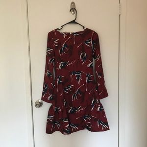 Maroon printed dress